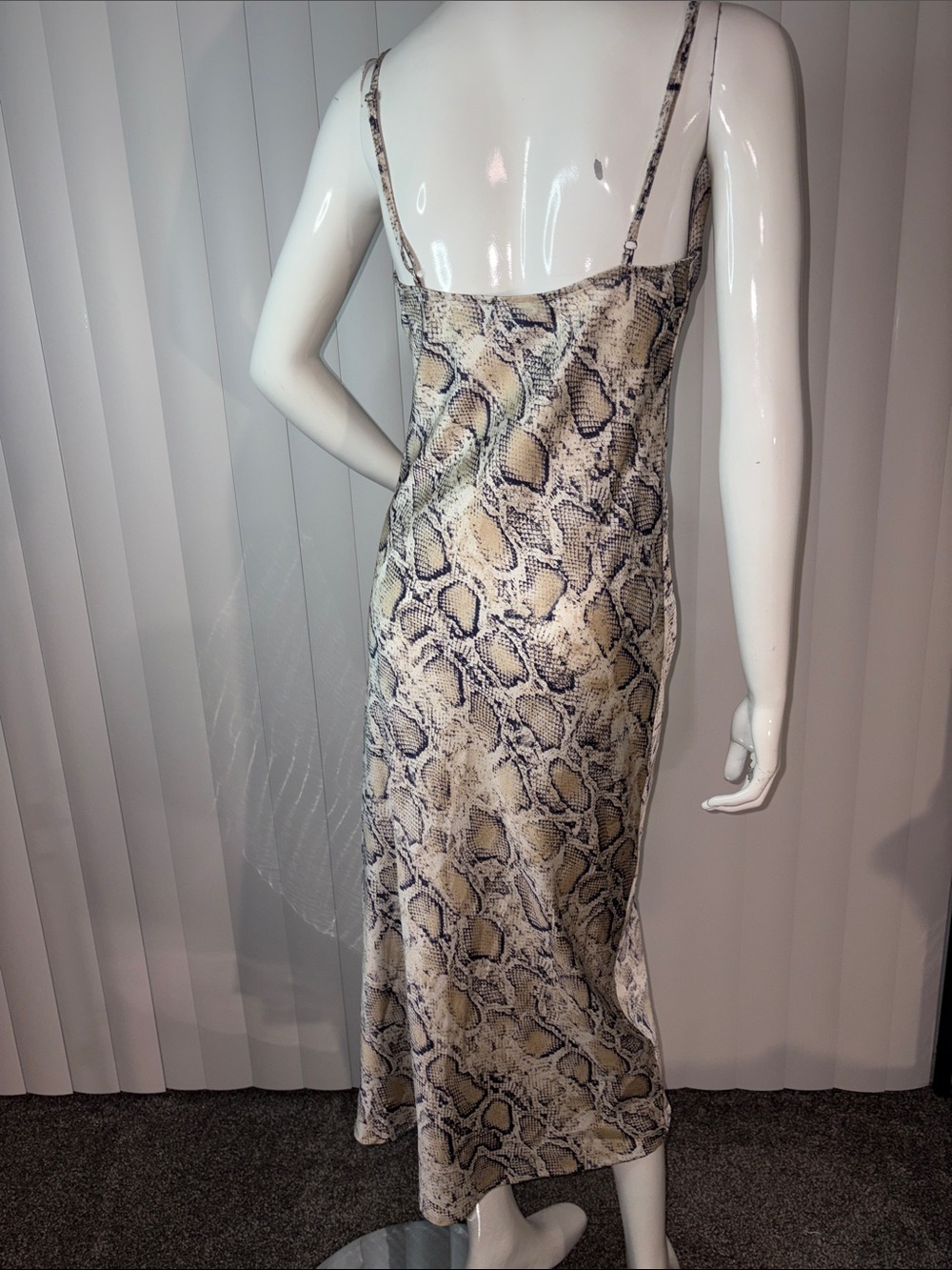 Paper Heart Snakeskin Cowl Neck Maxi Slip Dress XS 90s / Y2K inspired - Picture 2 of 5